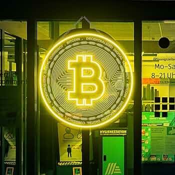 Enseigne LED Bitcoin 3D USB a luminosite reglable sur Amazon.fr