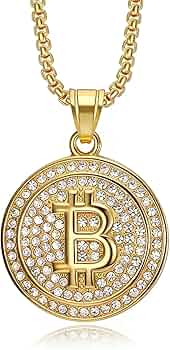 Weenkeey collier pendentif Bitcoin strass sur Amazon.fr
