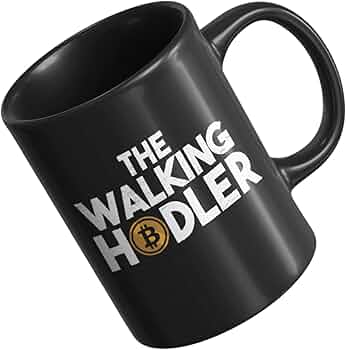 Bitcoin Tasse noire – The Walking Hodler – Imprimé des deux côtés – Crypto avec inscription – Kryptowährung – Tasse à café – Tasse à collectionner sur Amazon.fr