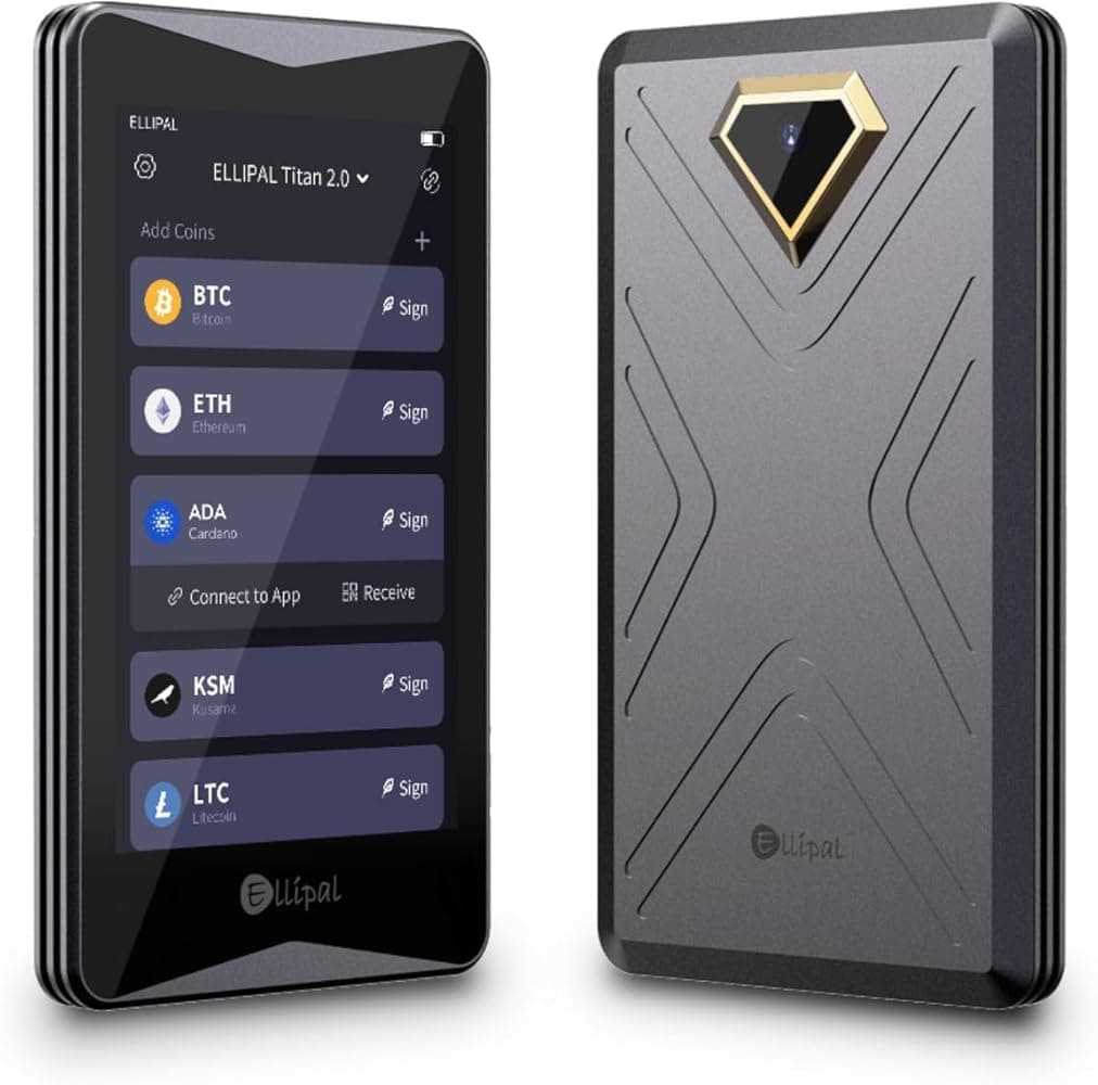 ELLIPAL Titan 2.0 Crypto Wallet - Portefeuille materiel Bitcoin 100% hors ligne sur Amazon.fr