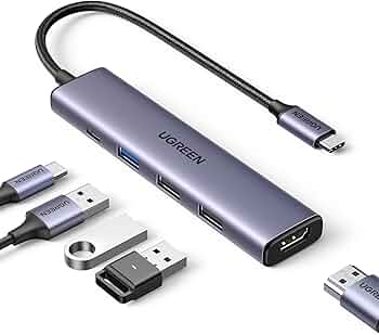 UGREEN Revodok 105 Hub USB C HDMI 4K PD 100W Charge Multi Data Ports 5Gbps 5 en 1 Adaptateur USB C vers HDMI Compatible avec MacBook iPad Pro Air Surface iPhone 17 Pro Max 16 15 Série Galaxy S25 sur Amazon.fr