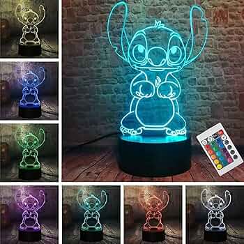 Lampe Stitch 3D LED 16 couleurs avec telecommande sur Amazon.fr