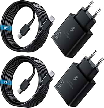 Chargeur USB-C rapide 45W 2-pack avec cables de 1,8 m sur Amazon.fr