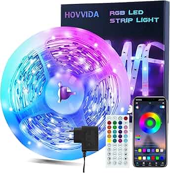 HOVVIDA Ruban LED 10 m RGB avec app et telecommande sur Amazon.fr