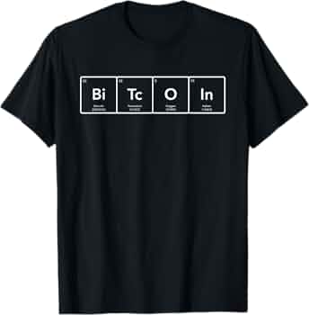 Bitcoin T-shirt Tableau périodique Cryptomonnaie T-Shirt sur Amazon.fr